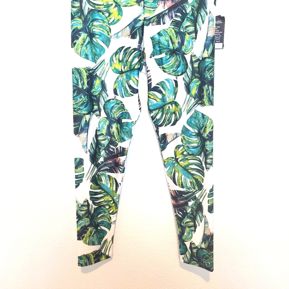 ONZIE Tropical Leaves Print High Basic Midi Leggings - Picture 6 of 12